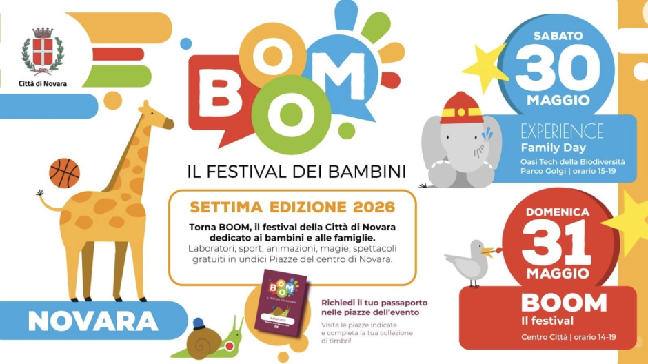 Novara, torna “BOOM – Il Festival dei Bambini”